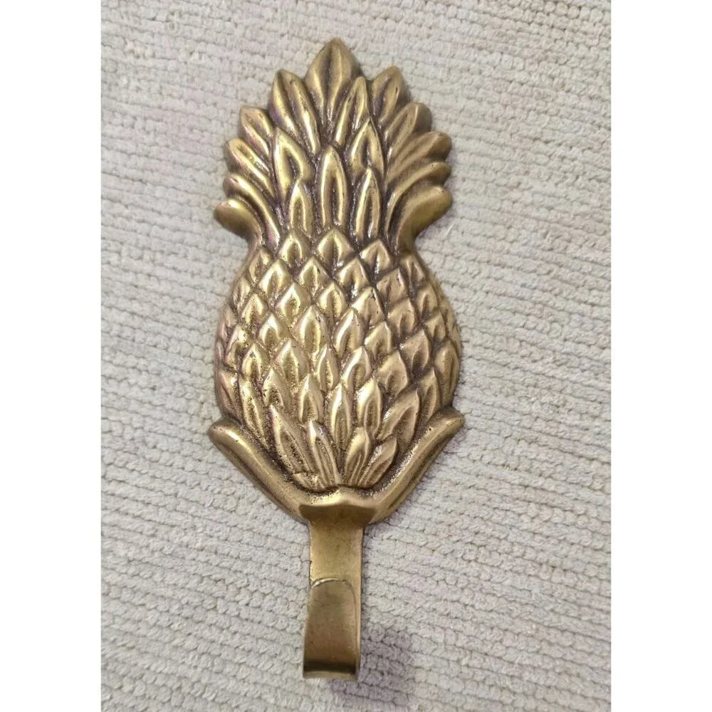 Vintage Brass Pineapple Wall Coat Robe Hook 5